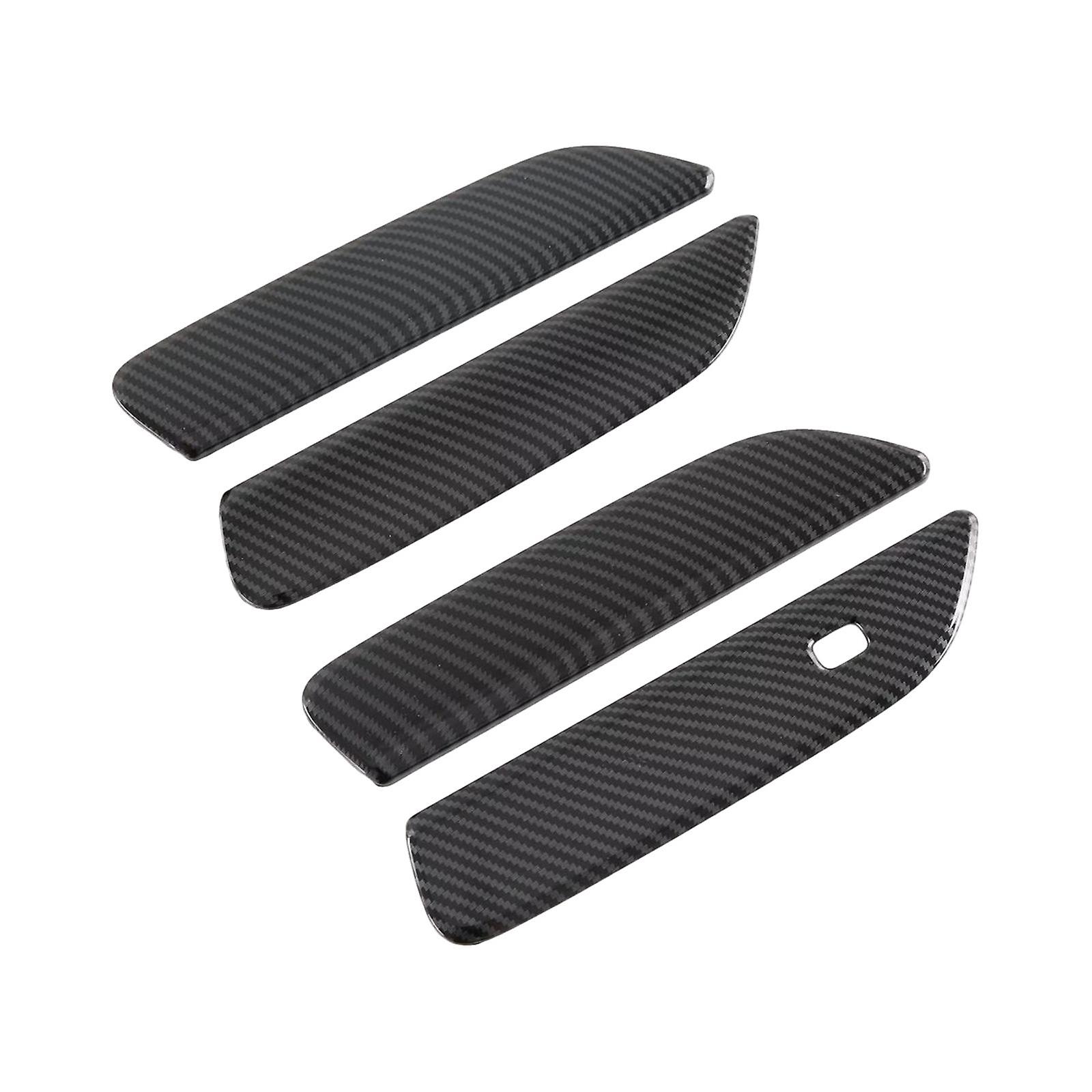 4x Car Door Handle Bowl Covers For Byd Dolphin Ev 2023-2024 Black Carbon Fiber