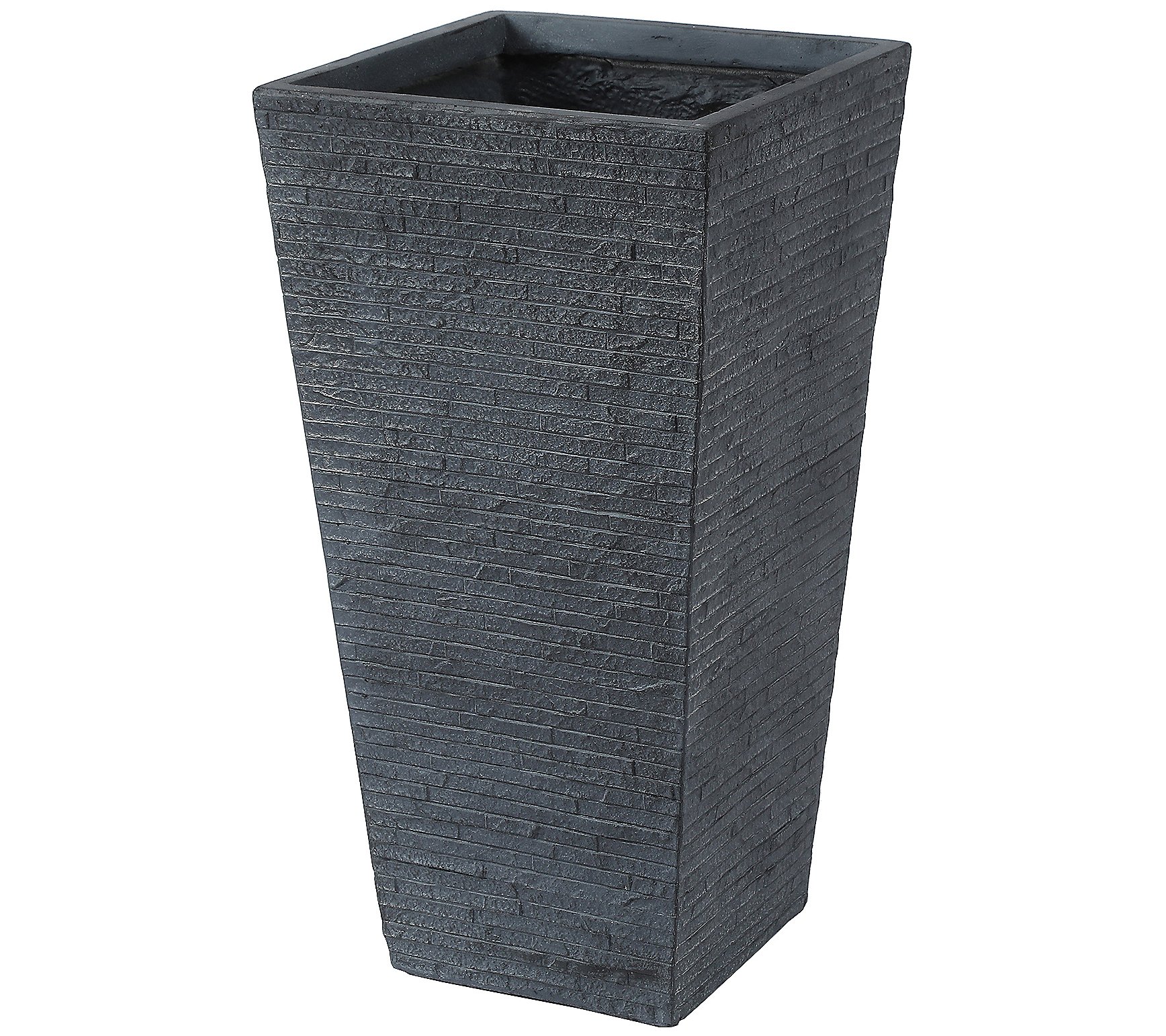 Luxen Home 2-Piece Gray Tall Tapered Square MgO Planter