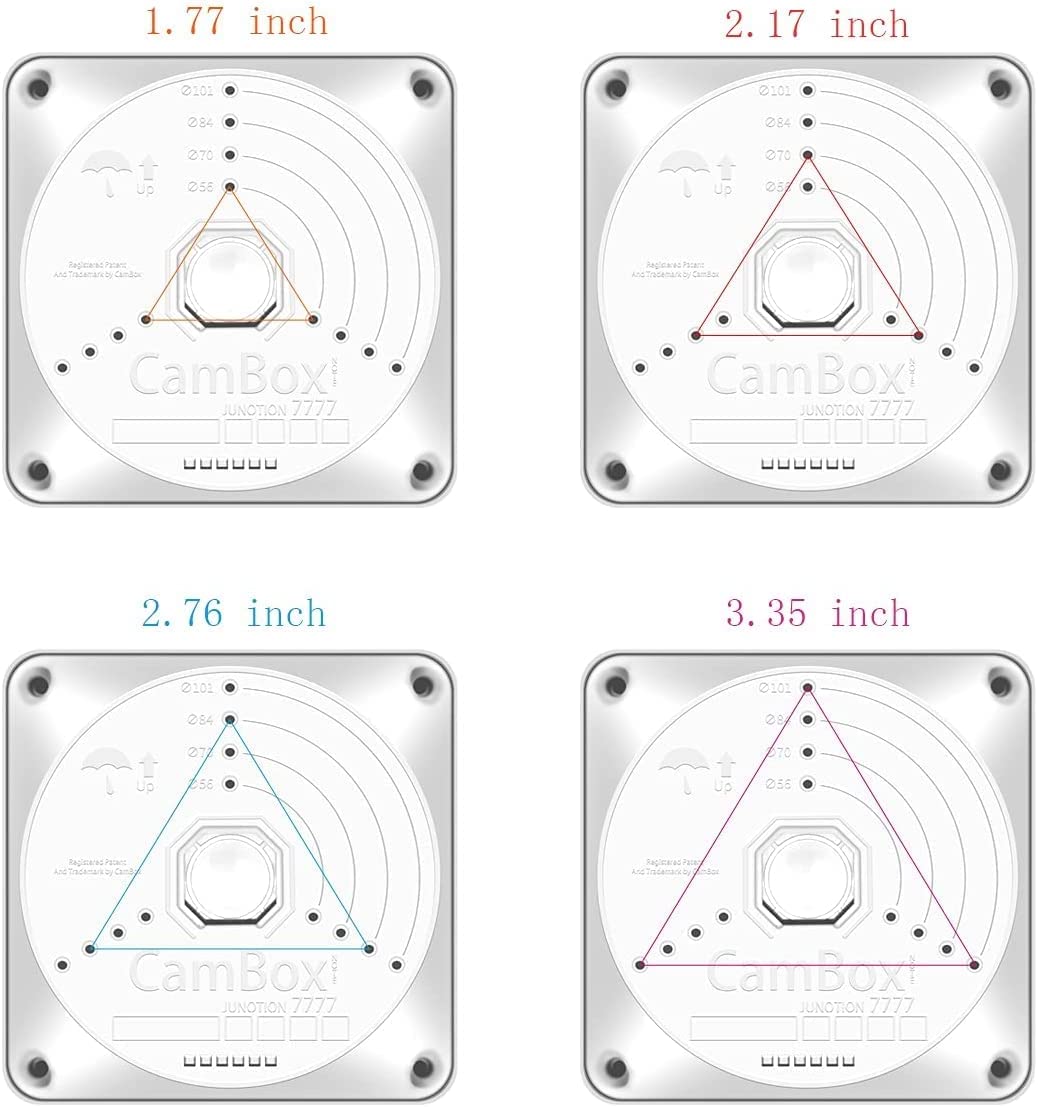 {Universal Camera Junction Box} Security Camera Box， Wall Ceiling Mount Bracket Hide Cable， Outdoor Cable Box Enclosure， Base Boxes， CCTV Dome Bullet Camera Cover， ABS Electric Enclosure (8 Pack)