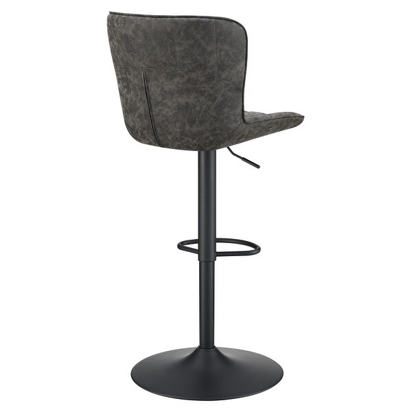 OS Home and Office Furniture Kirkdale Adjustable Stool 2-Pack in Charcoal Faux Leather