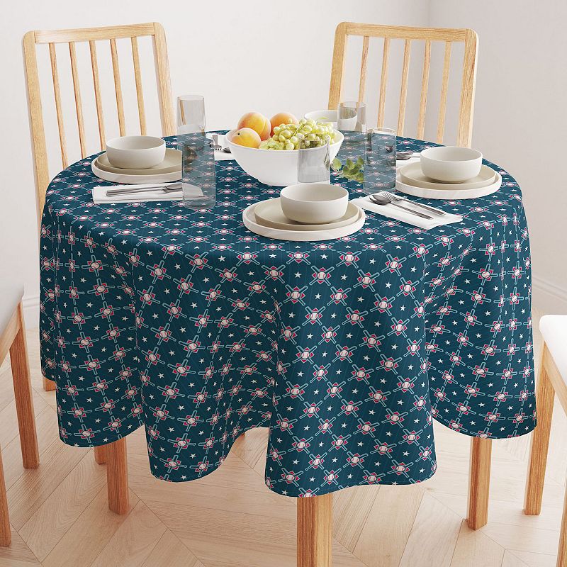 Round Tablecloth， 100% Polyester， 60 Round， Allstar Baseball