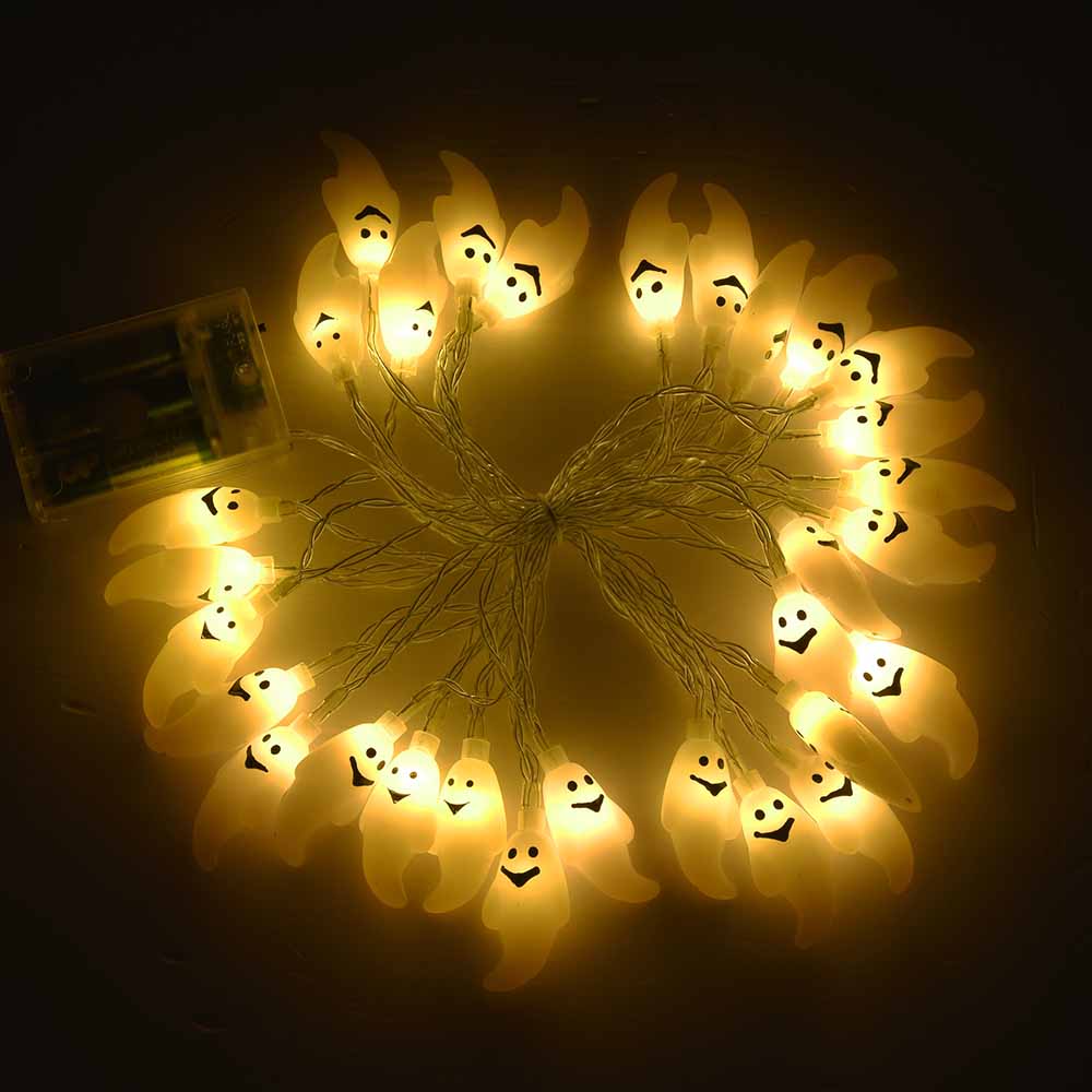 Yescom 15Ft Halloween String Light Spooky Ghost 30LEDs