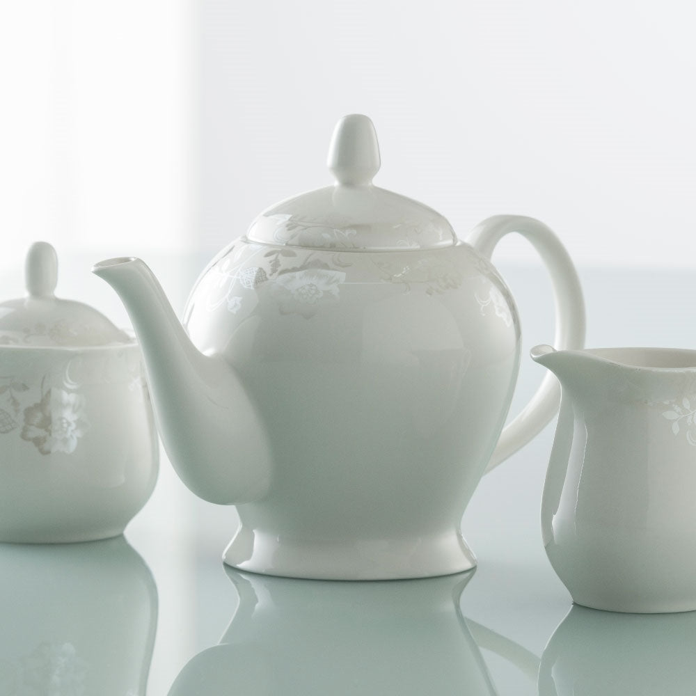 Belleek Living Evermore Teapot, Sugar & Cream Set