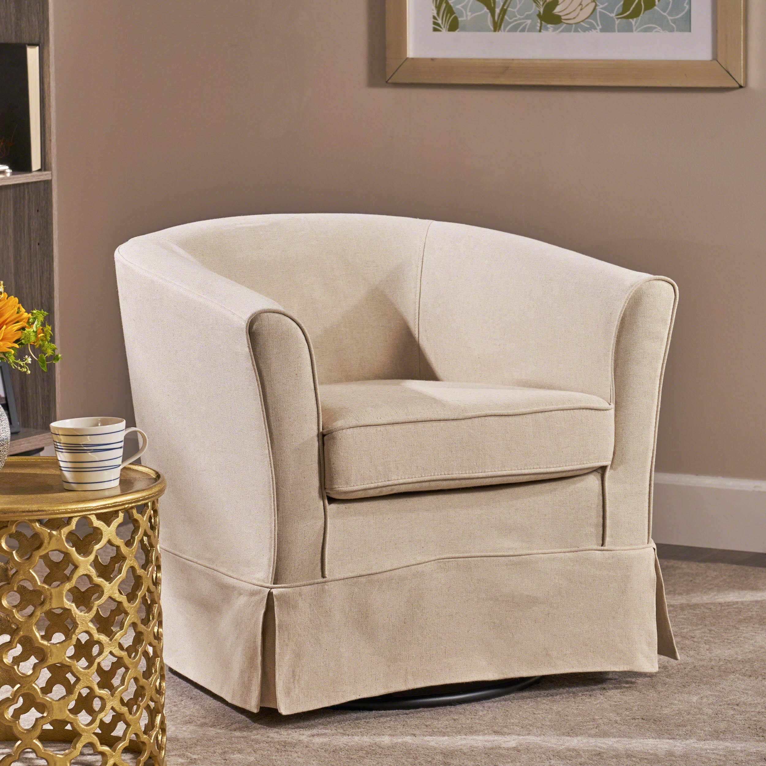 Malie Tub Design Swivel Club Chair