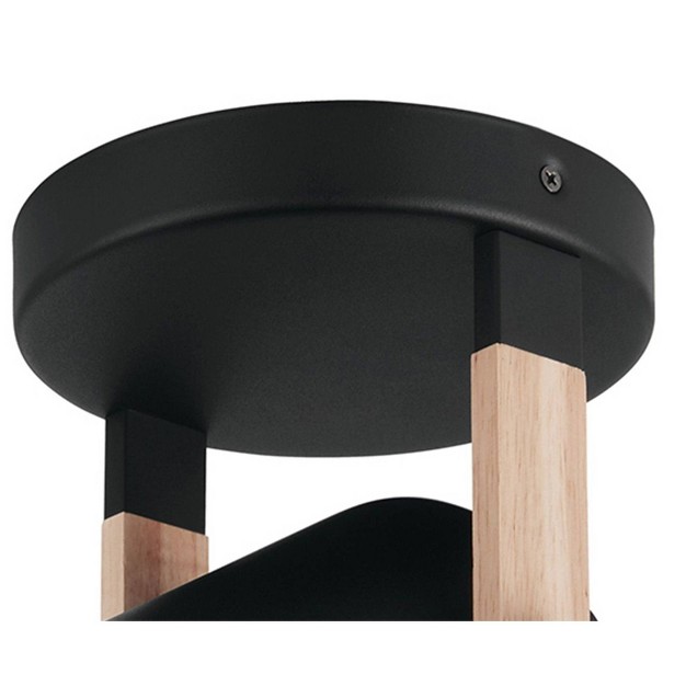 1 light Hornwood Semi Flush With Shade Black white Eglo