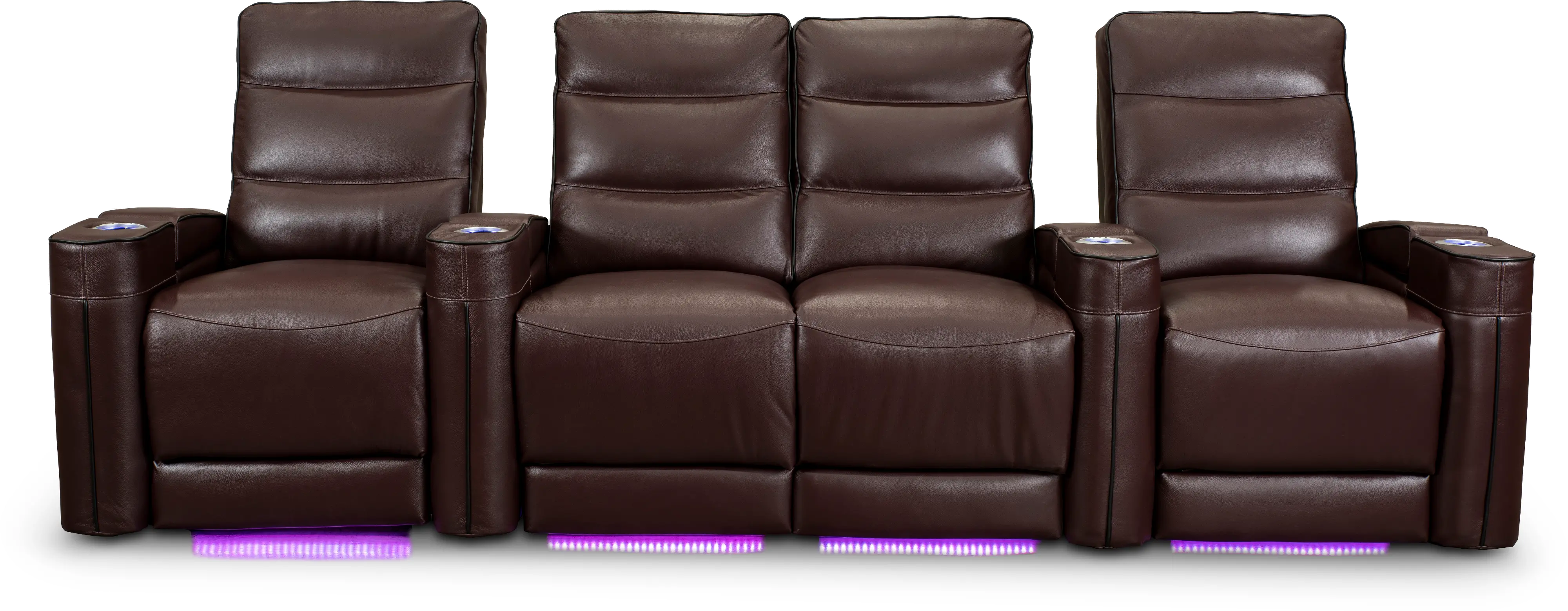 Beckett Wine Red Leather-Match 3 Piece Home Theater Seating