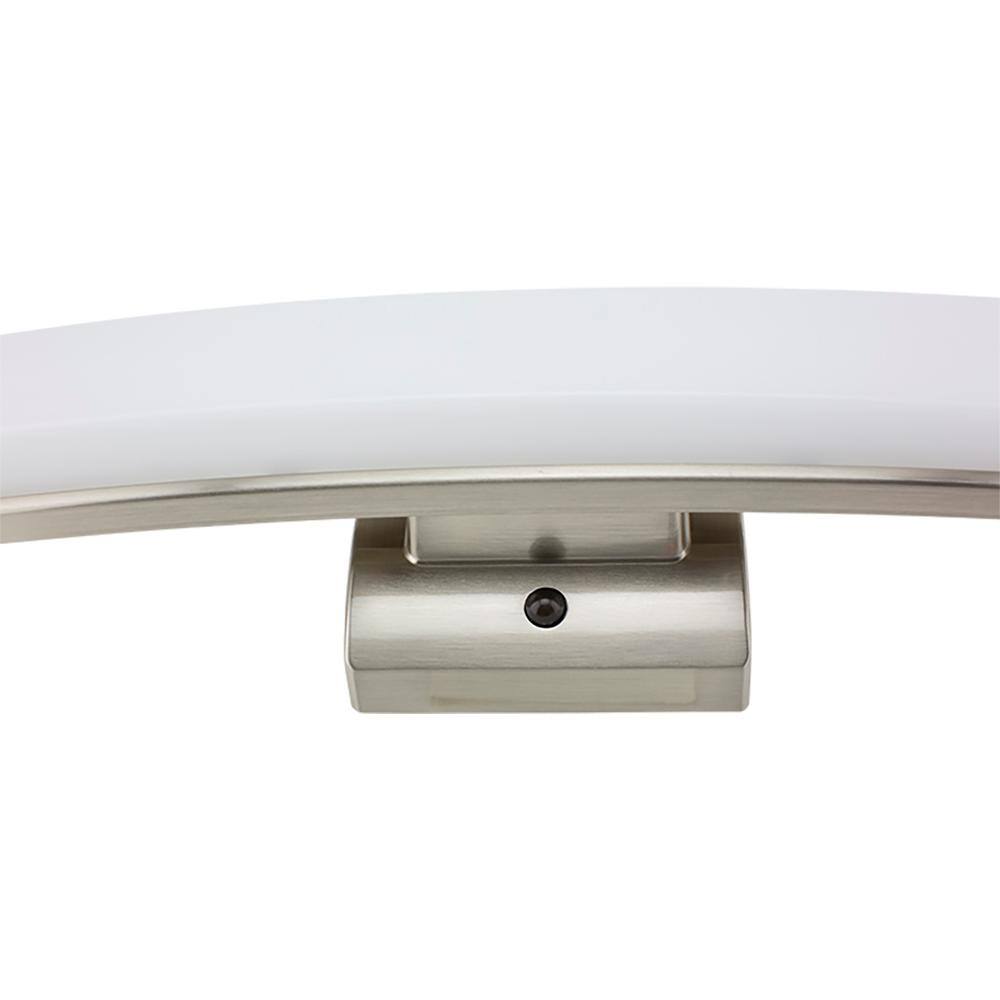 Hampton Bay Collier Heights 24 in. Brushed Nickel Curved Selectable LED Vanity Light Bar Flush Mount wNight Light Feature (8-Pack) 537999030-8PK