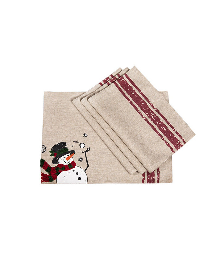 Manor Luxe Frosty Christmas Placemats 13 x 18 Set of 4