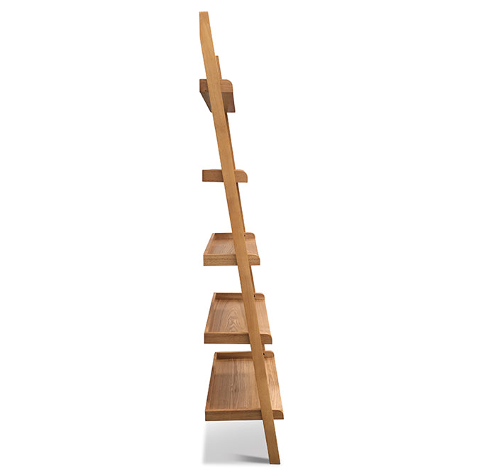 MILT Leaning Bookcase 66cm - Natural Oak