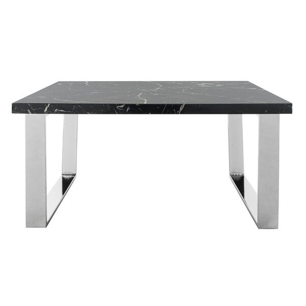 SAFAVIEH Carmen Black/ Chrome Square Coffee Table - 31.5