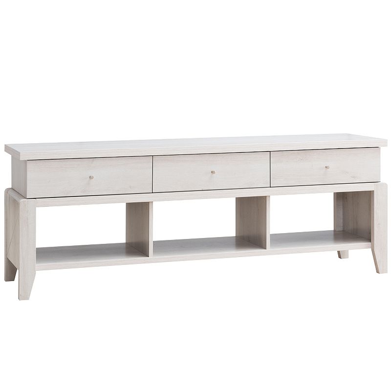 FC Design White Oak TV Stand with 3 Drawers and 3 Shelves