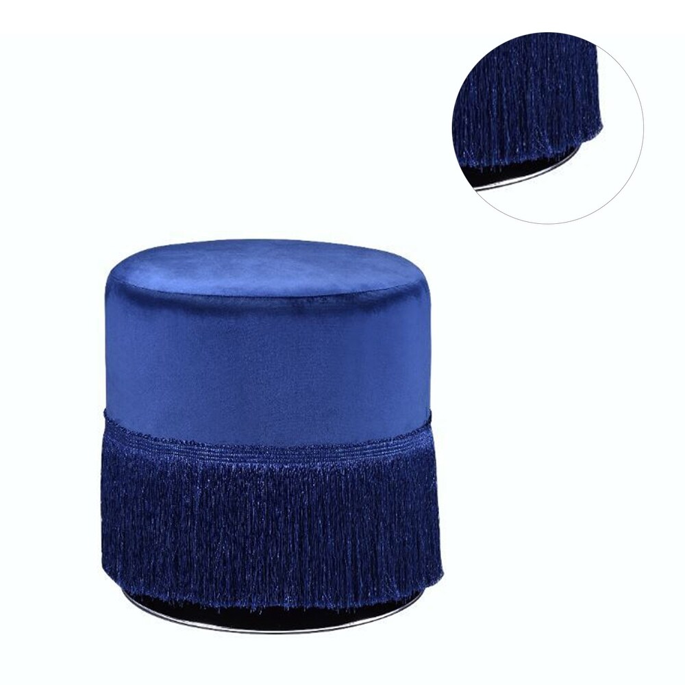 Round Ottoman with Fringe Base