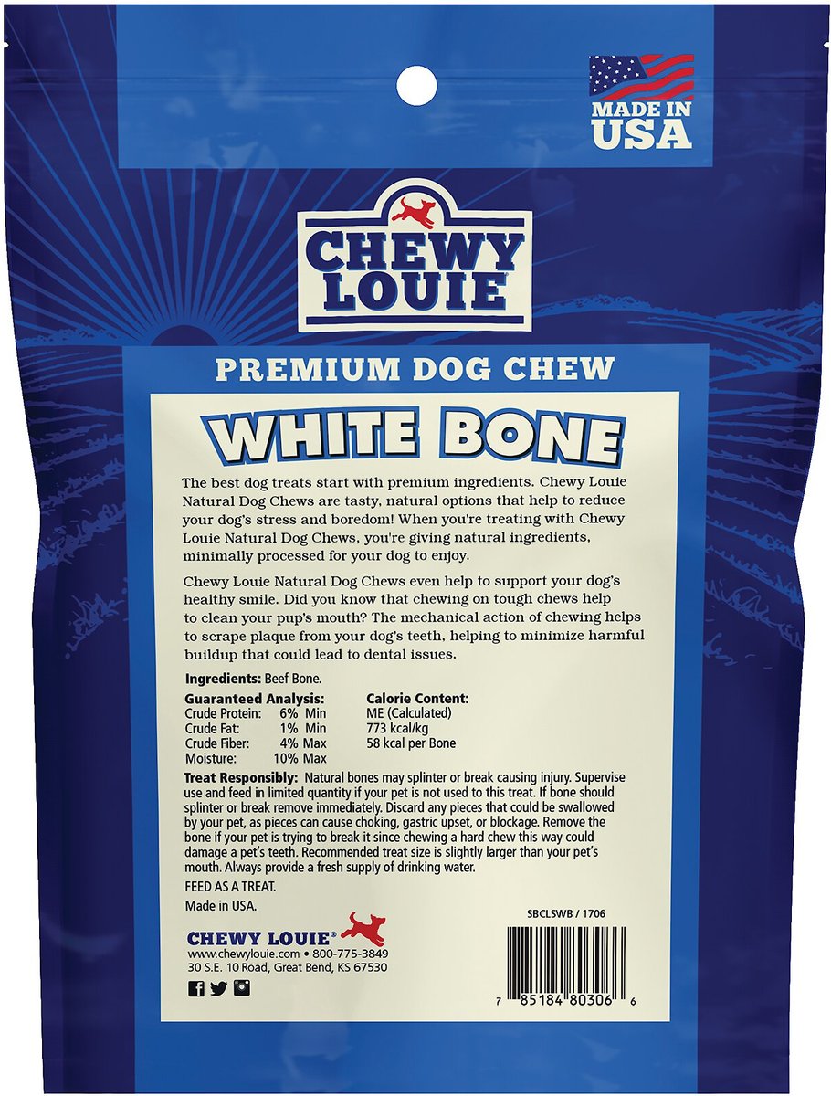 Chewy Louie White Bone Dog Treat， Small