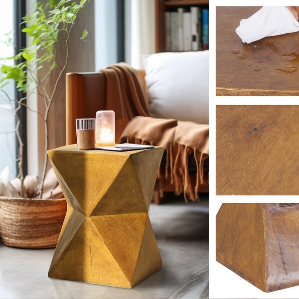 Concrete Art Side Table Modern Accent end Table for Indoor Outdoor