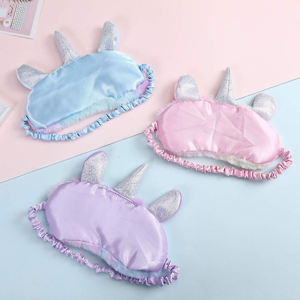 Unicorn Sleep Mask Plush Blindfold Cartoon Animal Sleeping Eye Patch Soft For Girls