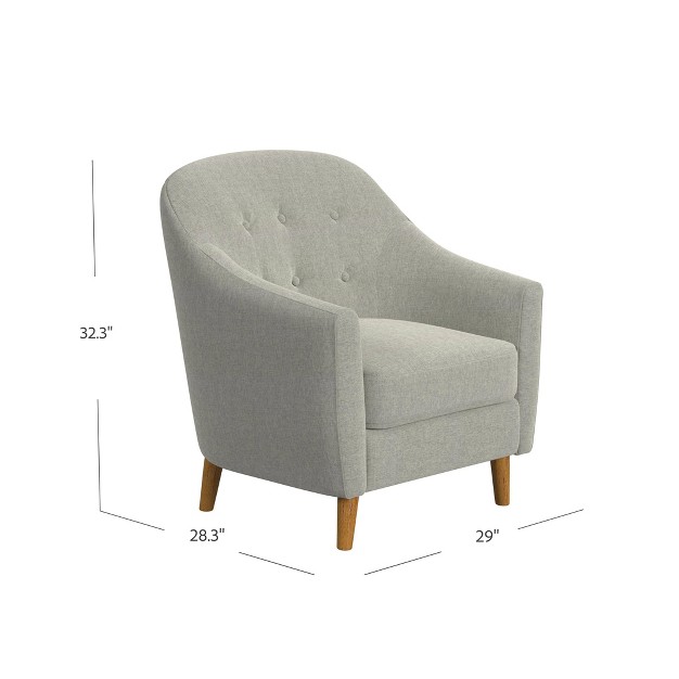 Button Tufted Accent Chair Gray Homepop