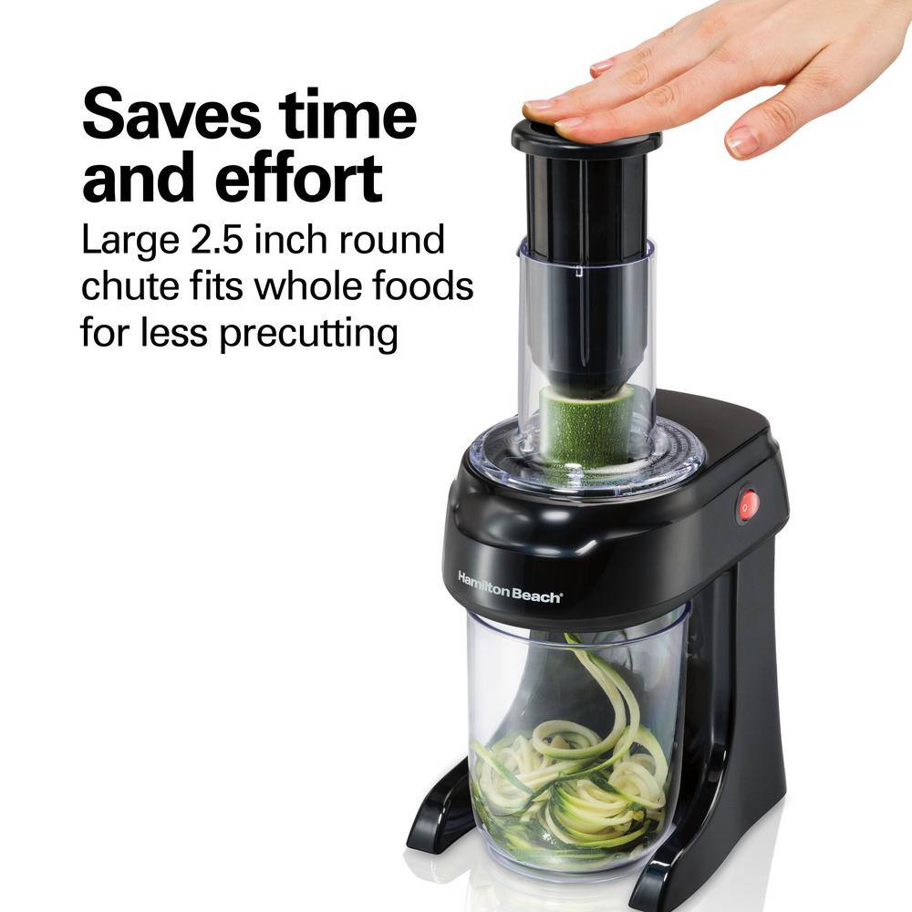 Hamilton Beach 3 in 1 6-Cup Single Speed Black Food Processor with Spiralizer 70930