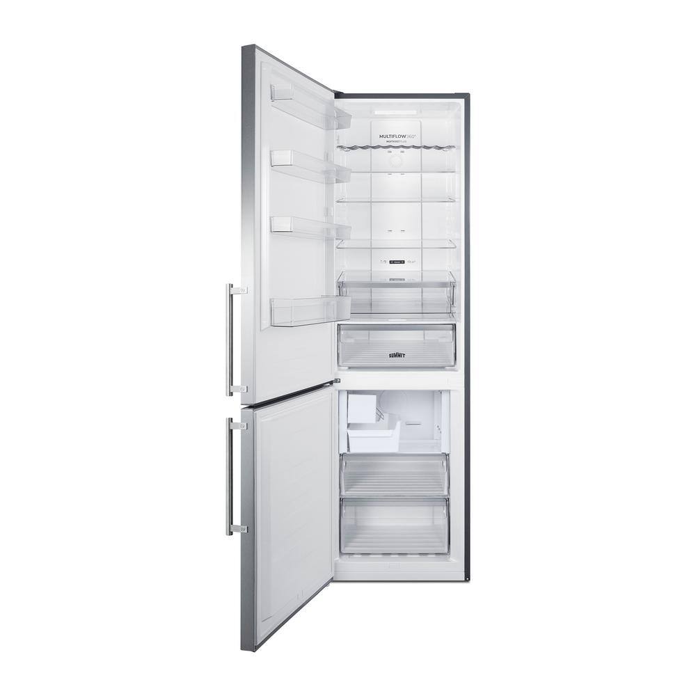 Summit Appliance 24 in. W 11.7 cu. ft. Bottom Freezer Refrigerator in Stainless Steel Counter Depth FFBF181ES2IMLHD