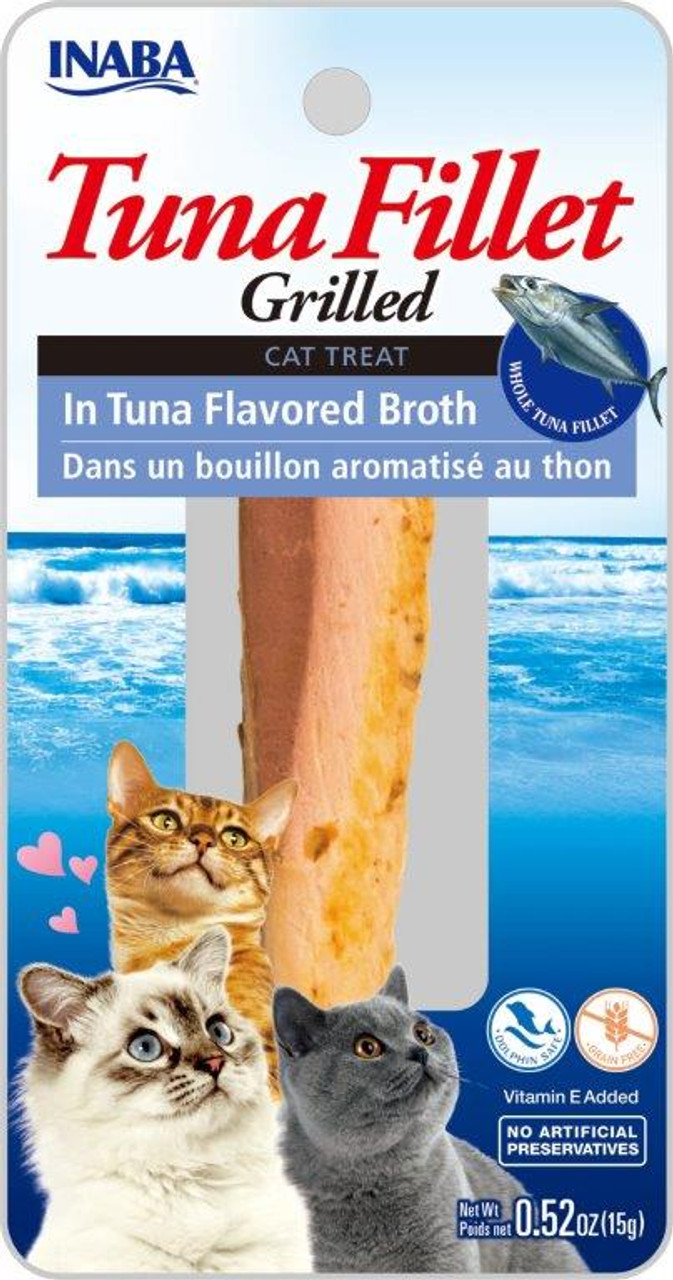 Inaba Ciao Grain Free Grilled Tuna Fillet in Tuna Flavored Broth Cat Treat 0.52oz