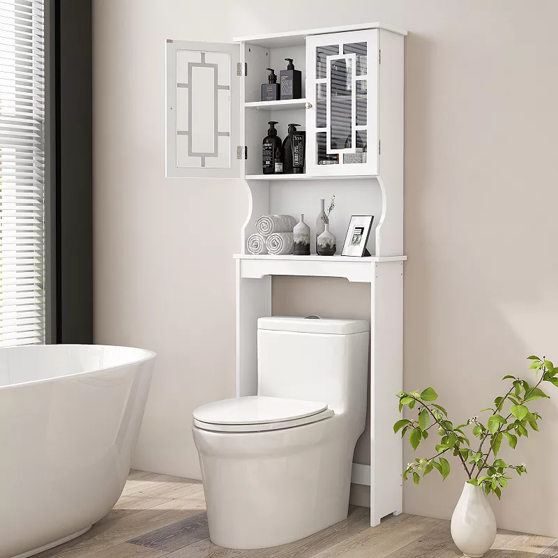 Bathroom Spacesaver Over the Toilet Door Storage Cabinet