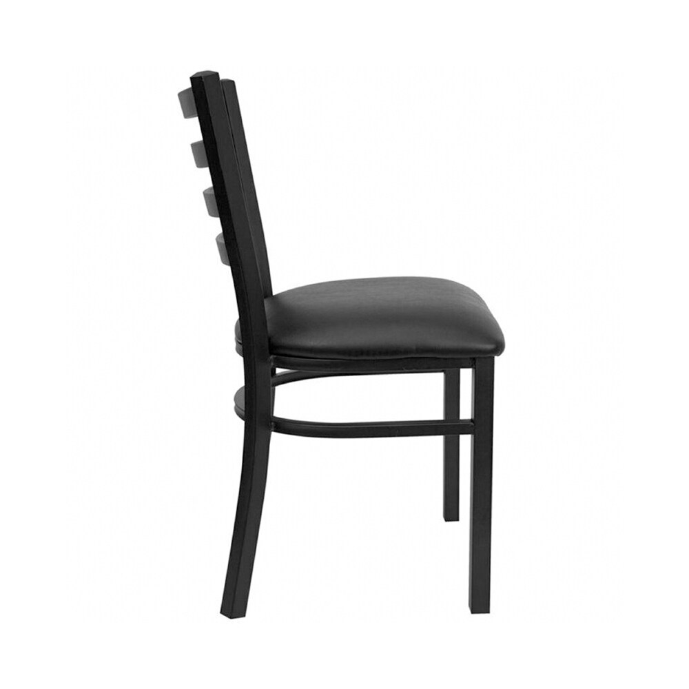 Ladder Back Metal Dining Chair Black   16.5x32.25