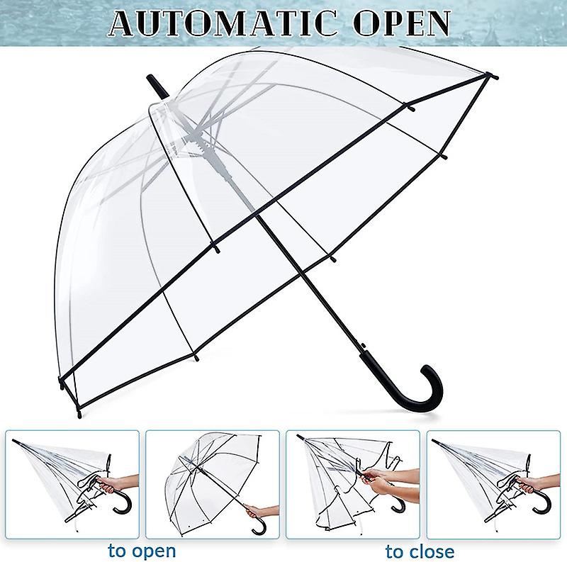 Rain and Windproof Umbrella - Perfect For Weddings， Travel And Outdoor Events - Curved Handle With Deluxe Finish