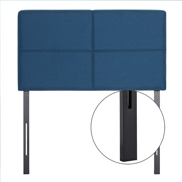 Height Adjustable Upholstered Headboard， Twin /Full/Queen/King Size Headboard， Dark Blue - - 36240660