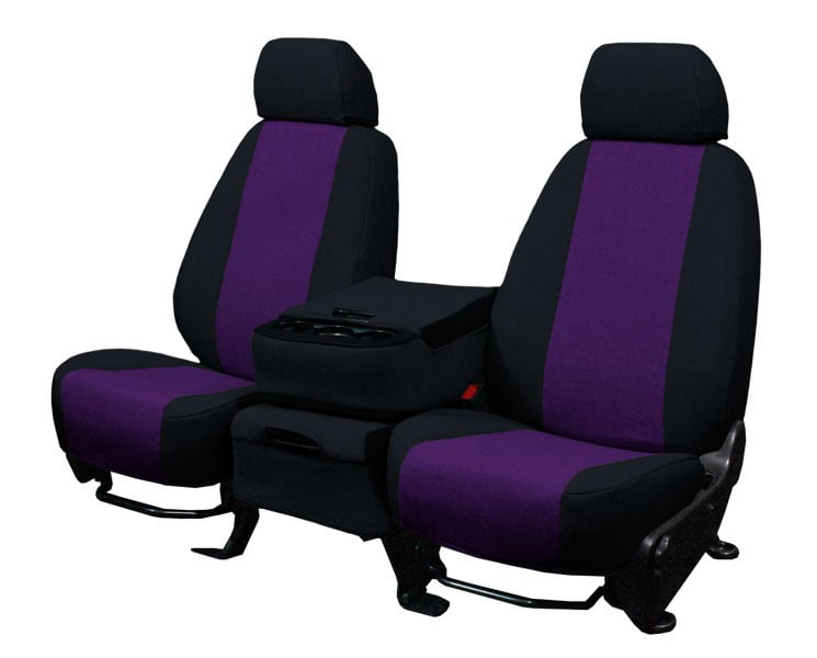 CalTrend Front 40/20/40 Split Bench Tweed Seat Covers for 2005-2010 Nissan Titan - NS294-10TT Purple Insert with Black Trim