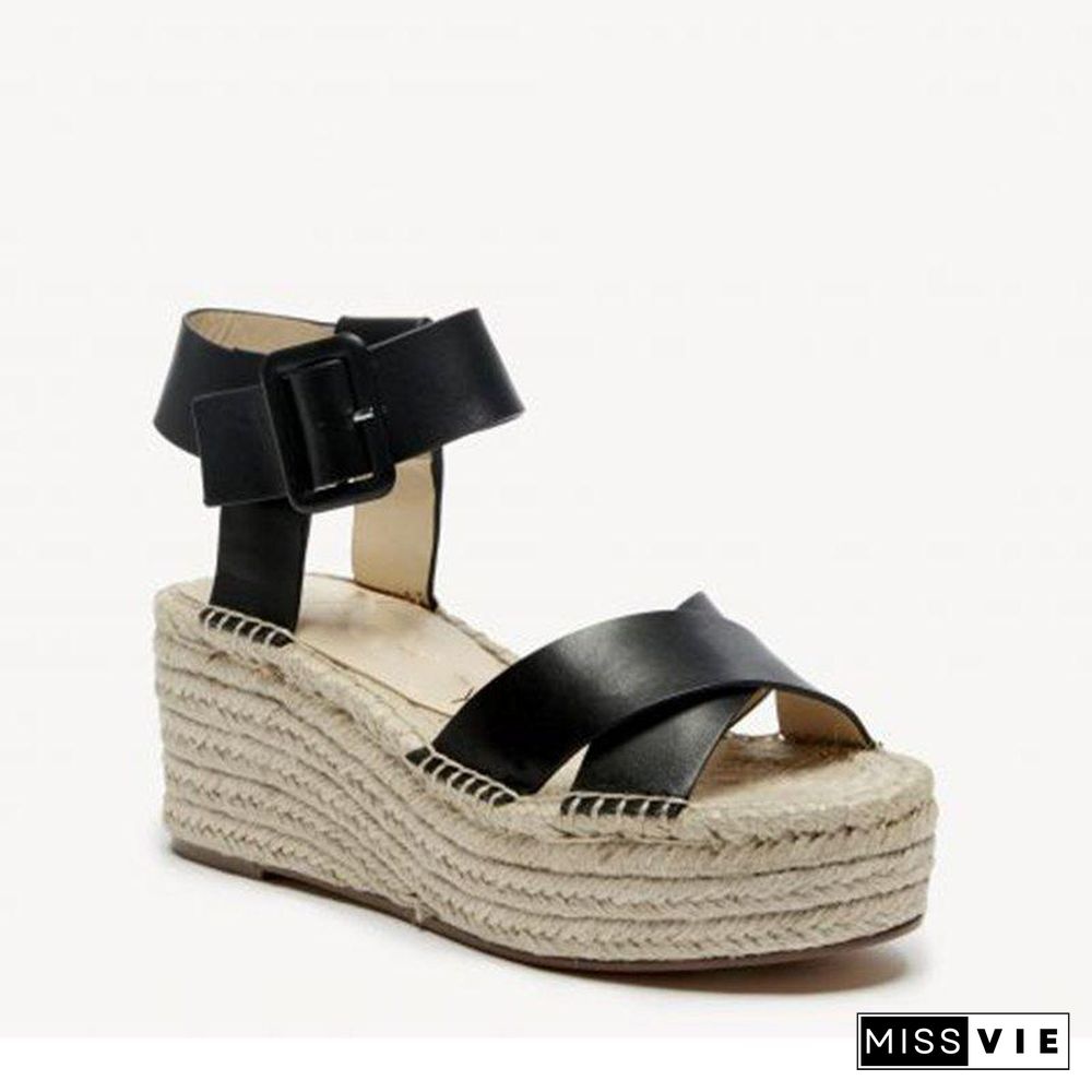 Womens Pu Casual Summer Wedge Heel Sandals