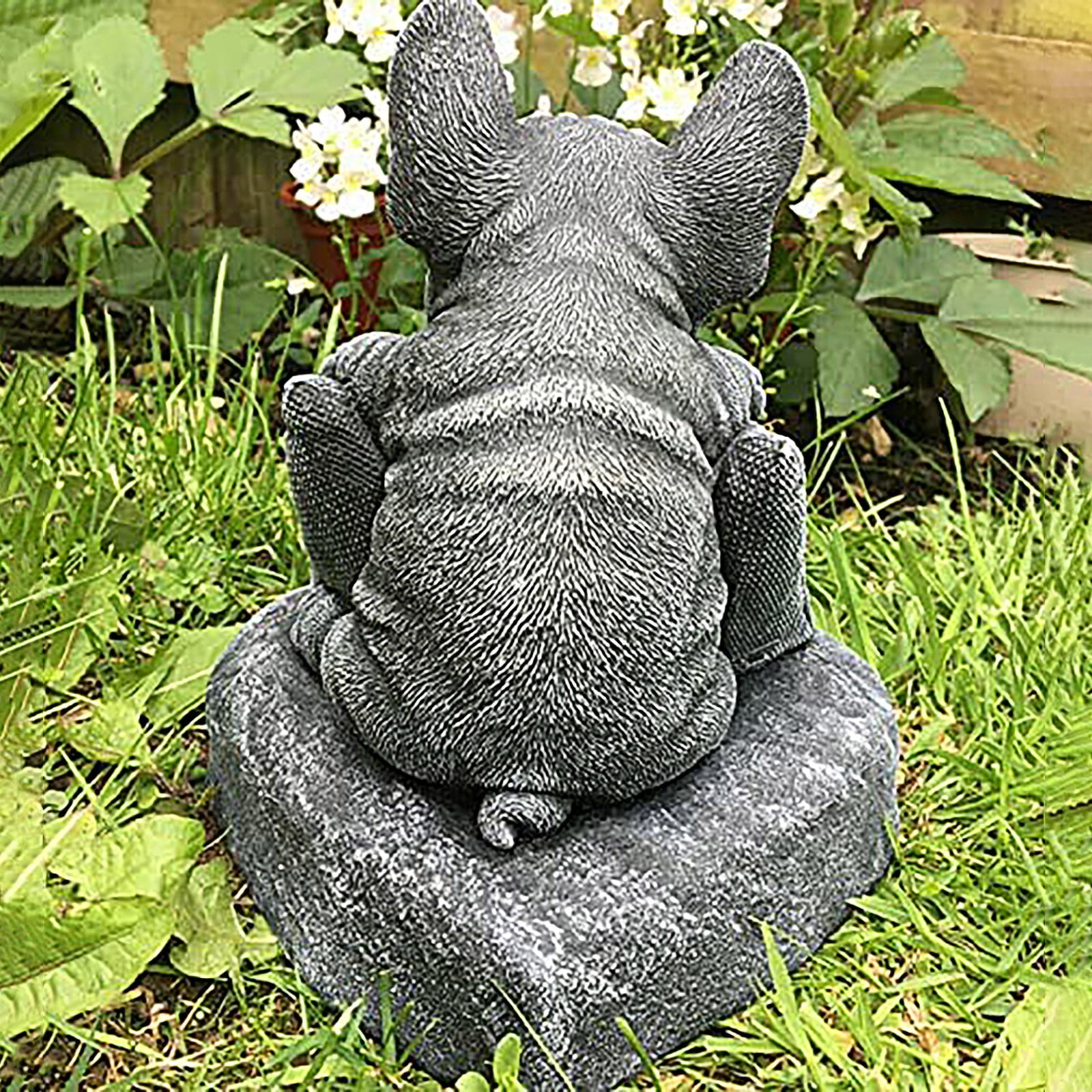 French Bulldog Statue Outdoor Garden Decor Resin Dog Sculpture Patio&Outdoor Decor