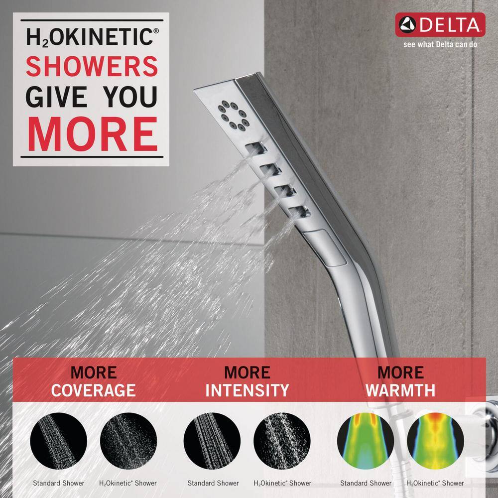 Delta 3-Spray Patterns 1.75 GPM 1.81 in. Wall Mount Handheld Shower Head with H2Okinetic in Lumicoat Chrome 55799-PR