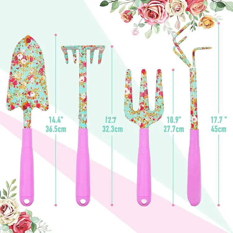 Garden Printing Six Piece Set Garden Gift Pointed Shovel Rake Gloves