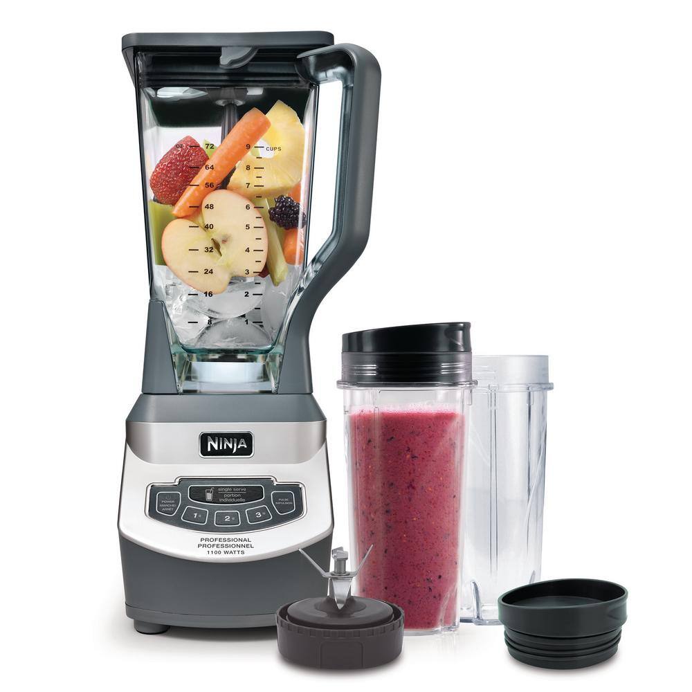 NINJA Nutri Ninja 72 oz. 3-Speed Black Professional Blender with 2 Single Serve Cups (BL660) BL660