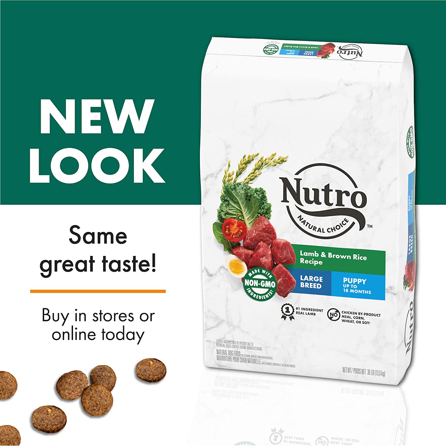 NUTRO NATURAL CHOICE Large Breed Puppy Dry Dog Food Lamb and Brown Rice Recipe 30 Pound (Pack of 1)