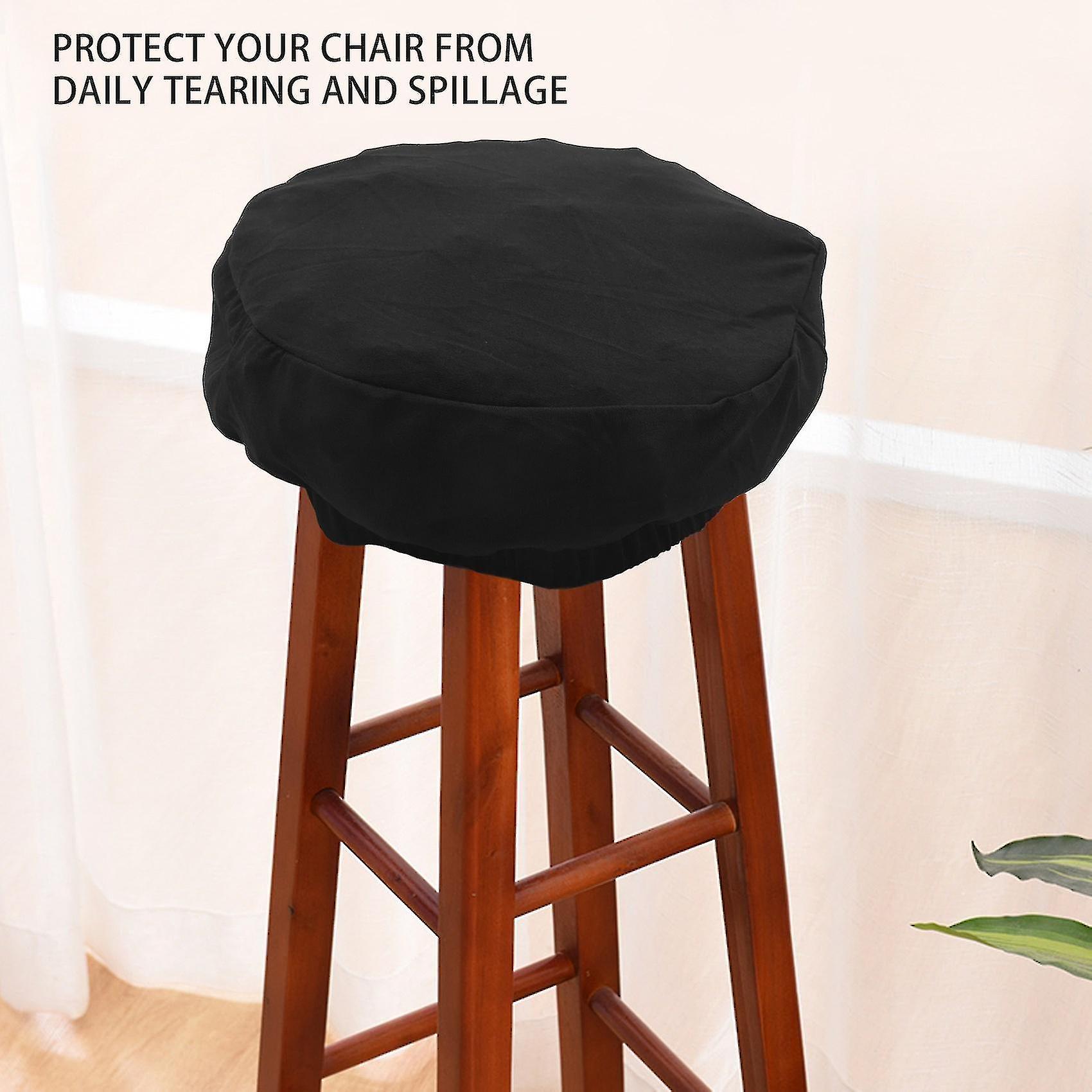 1pcs Round Bar Stool Cover Removable Elastic Chair Pad Protector Office