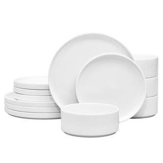 Noritake Colortex Stone White Porcelain 12-Piece Dinnerware Set (Service for 4) G010-12BP