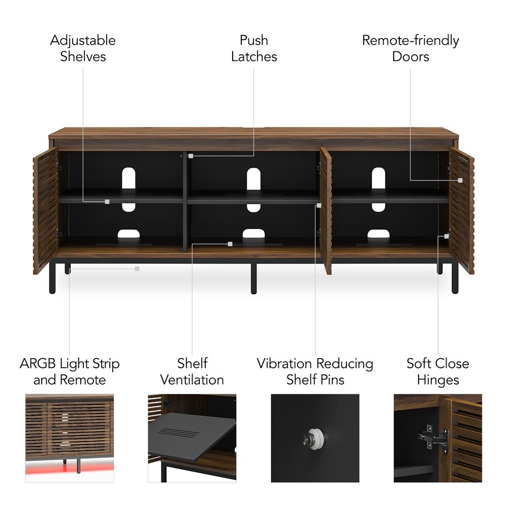 Alphason Studio 68 inch Media Console with Steel Post Base for TVs up to 77 inches