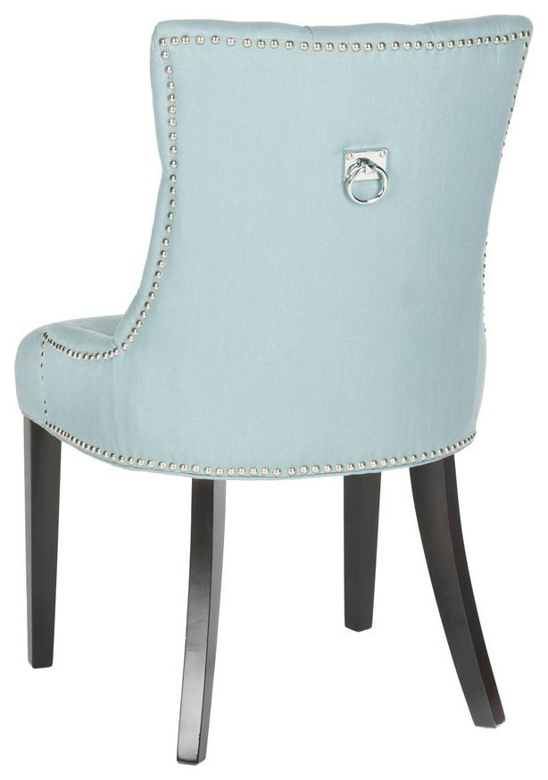 Carlene 19 quotH Tufted Ring Chair  Set of 2  Silver Nail Heads Light Blue   Transitional   Dining Chairs   by V.S.D Furniture  Houzz