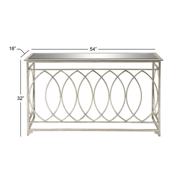 Silver Iron Traditional Console Table 32 x 54 x 16 - 54 x 16 x 32