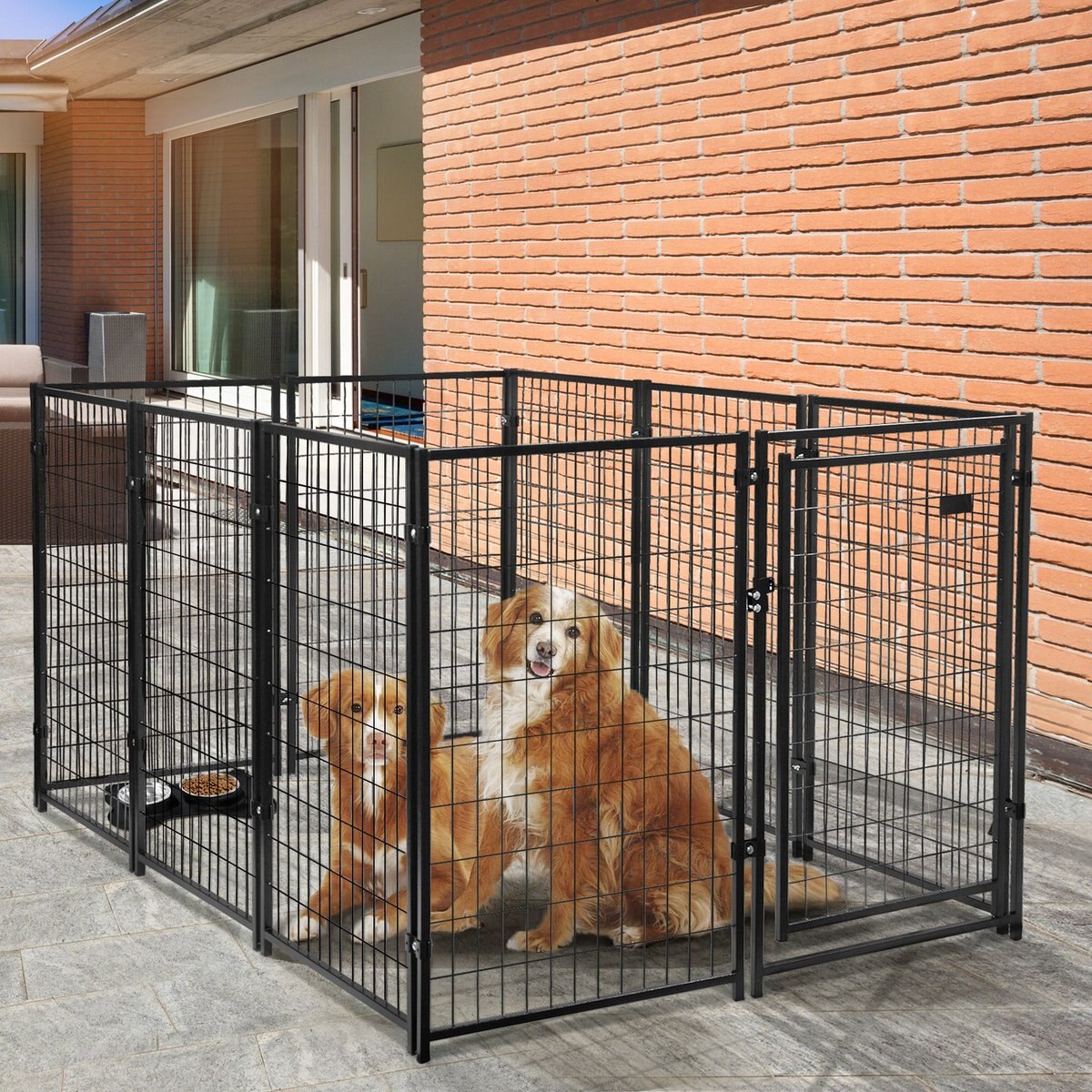 Coziwow by Jaxpety Outdoor Dog Kennel Playpen， 6.9 x 4.6 x 3.8-ft