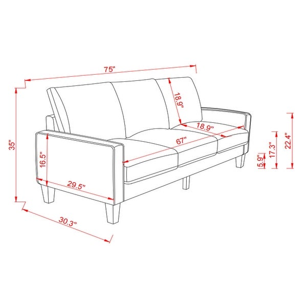 3-seat Fabric Sofa Cushions