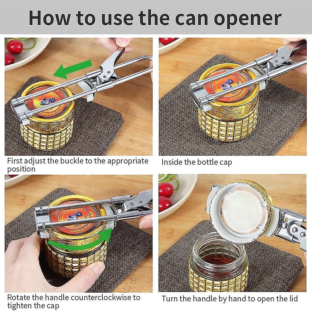 Lid Opener， Stainless Steel Jar Opener Helper Jam Jar Bottle Can Opener Gift