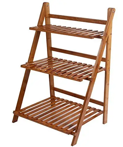 New modern Wooden 3 tier rectangular Acacia wooden racks Acacia wood gate easy to assemble environmentally friendly