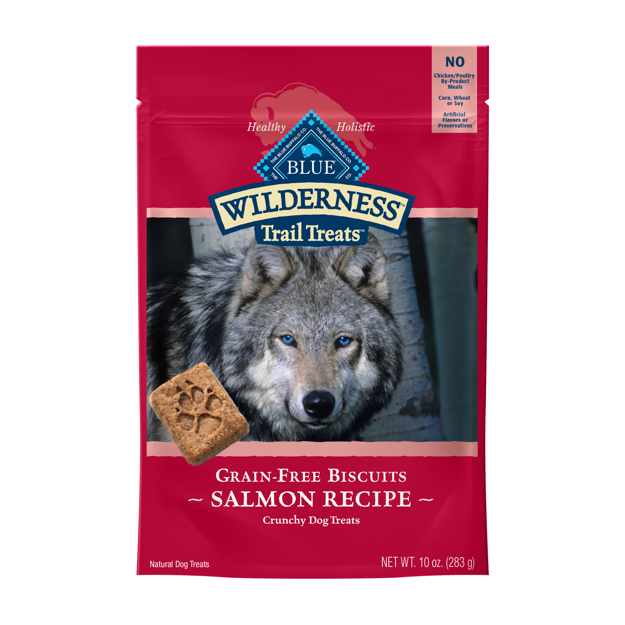 Blue Buffalo Wilderness Grain-Free Trail Treats Salmon Biscuits Dog treats， 10 Oz.