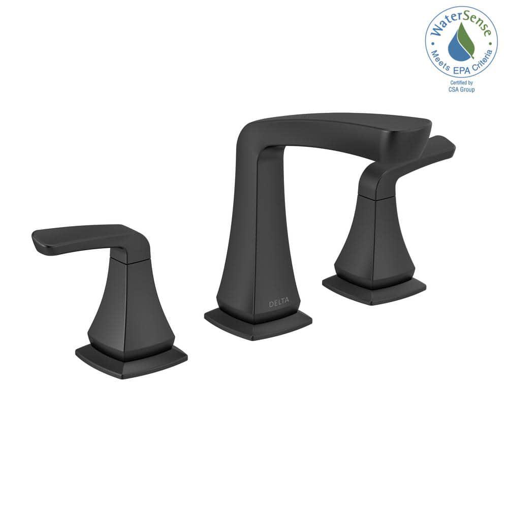 Delta Vesna 8 in Widespread 2Handle Bathroom Faucet in Matte Black