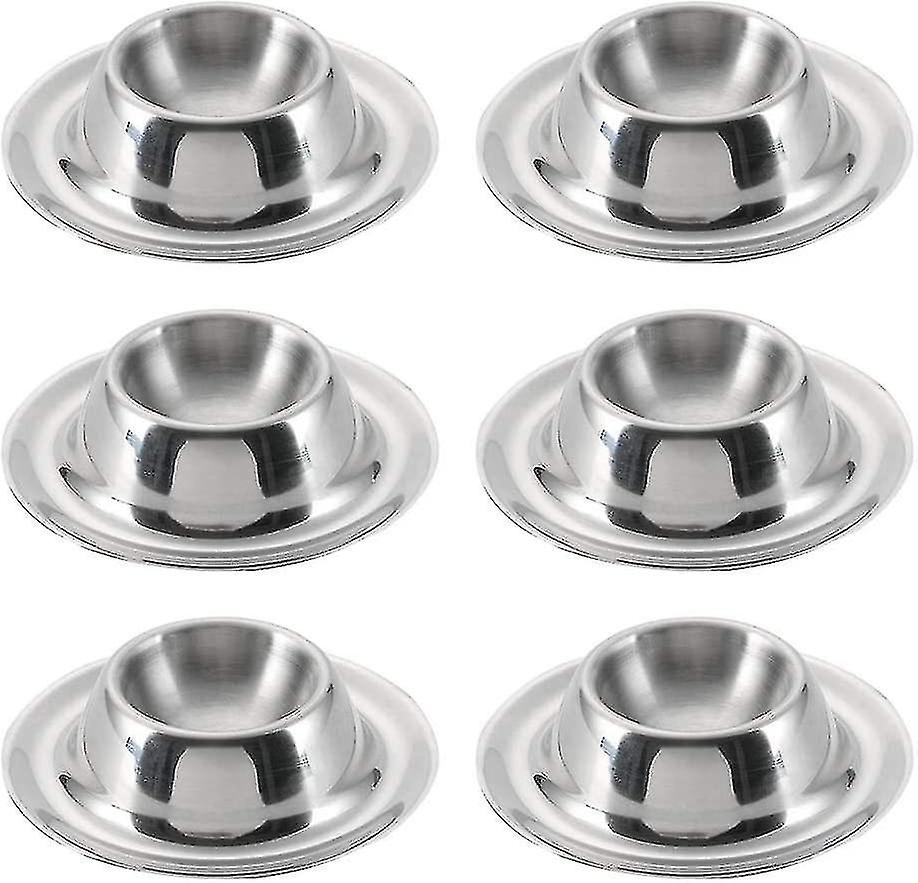 Stainless Steel Egg Cup Egg Holder Set Of 6 Egg Cup Set Polished Stackable