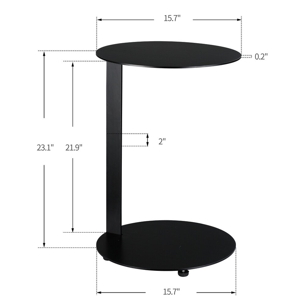 Leahni Black End Table   Slide Under Sofa Coffee Table