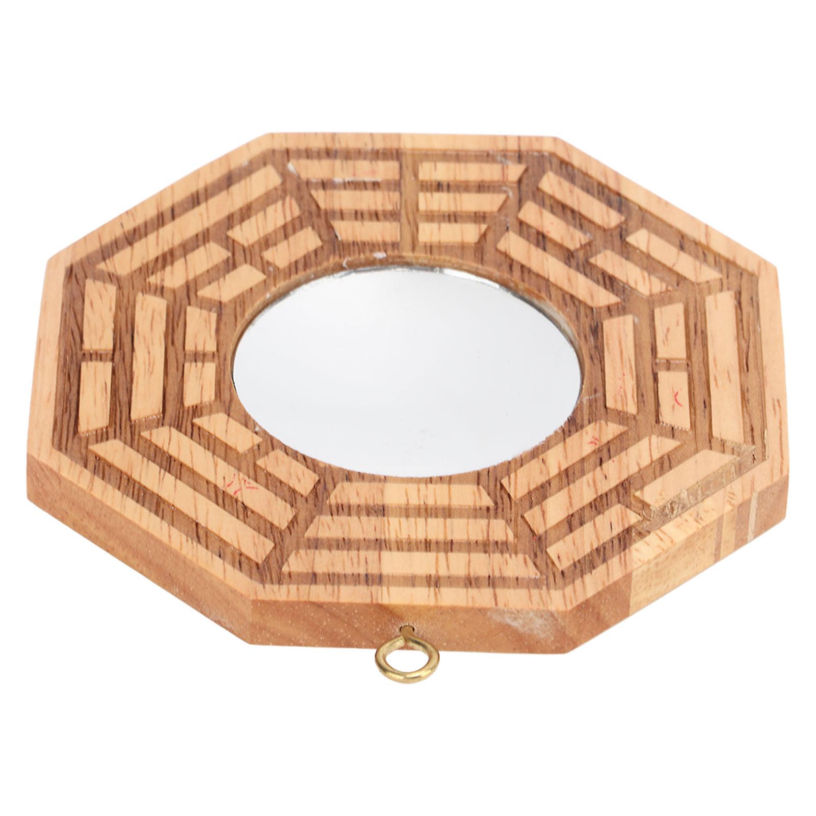 Bagua Mirror Wooden Concave Mirror Outdoor Door Pendant Bring Wealth Good Luck Decoration