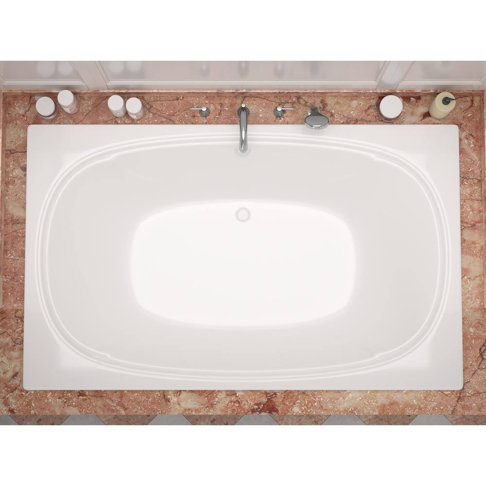 Universal Tubs Peridot 6.5 ft. Acrylic Center Drain Rectangular Drop-in Non-Whirlpool Bathtub in White HD4878CS