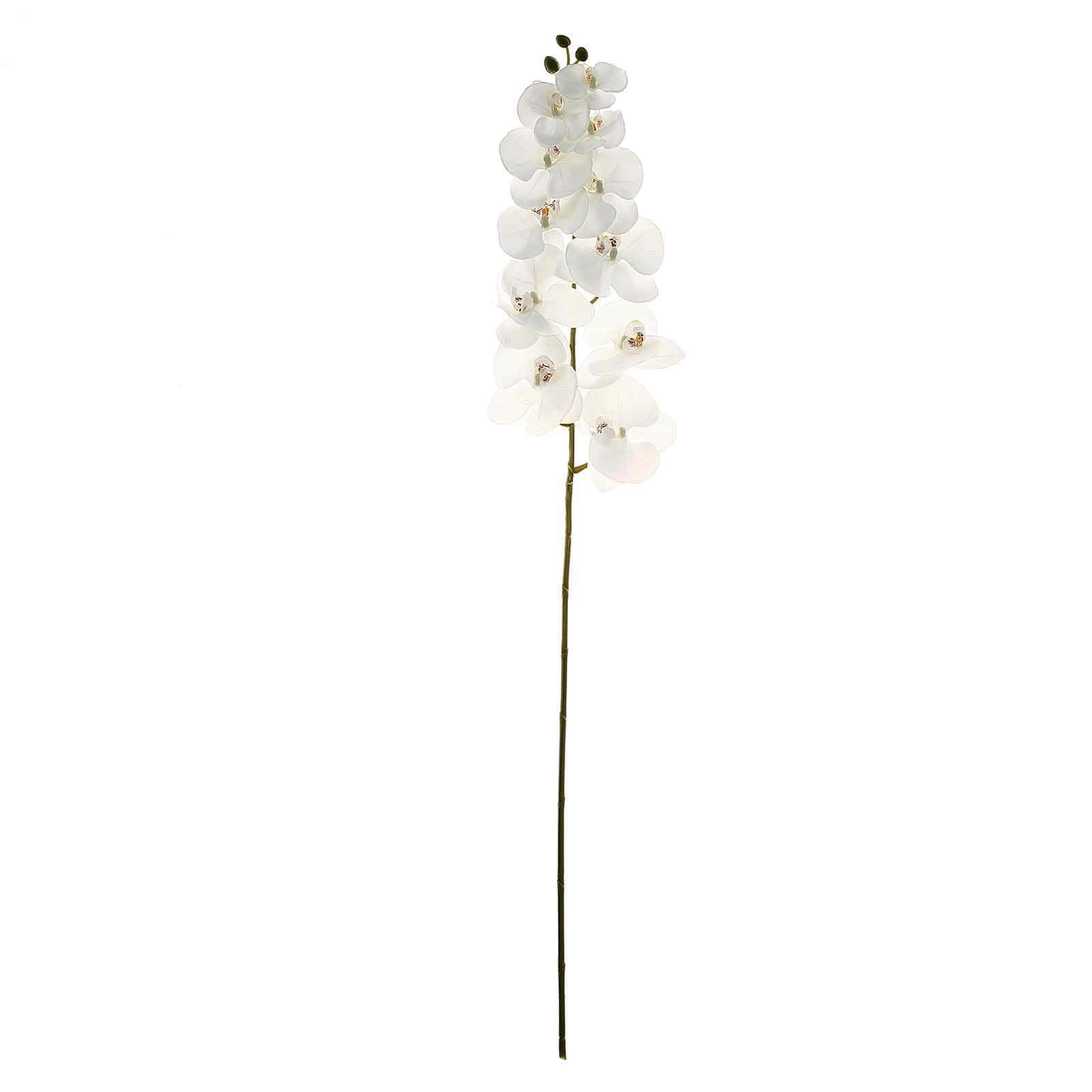 2 Stems White Artificial Silk Orchid Flower Bouquets 40